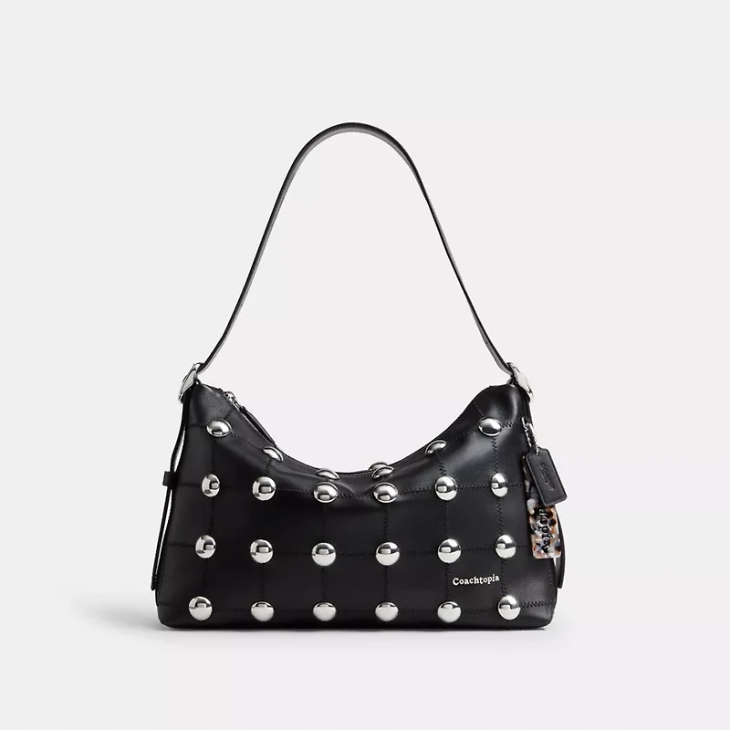 Alter/Ego Slouchy Shoulder Bag In Upcrafted Leather With Rivets