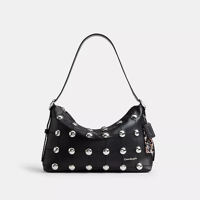 Alter/Ego Slouchy Shoulder Bag In Upcrafted Leather With Rivets