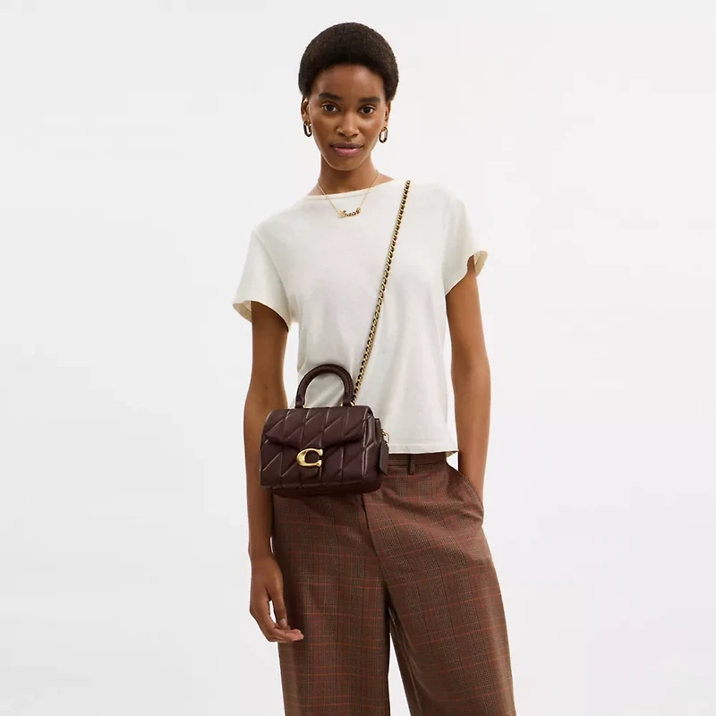 Tabby Top Handle Bag With Quilting