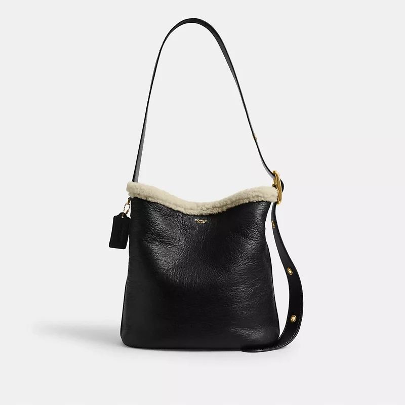 Bleecker Bucket Bag In Shearling