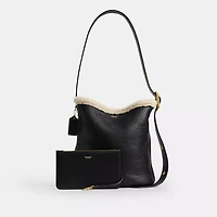Bleecker Bucket Bag In Shearling