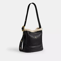 Bleecker Bucket Bag In Shearling