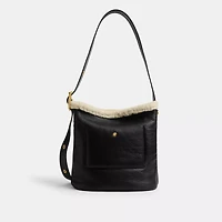 Bleecker Bucket Bag In Shearling