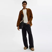 Bleecker Bucket Bag In Shearling