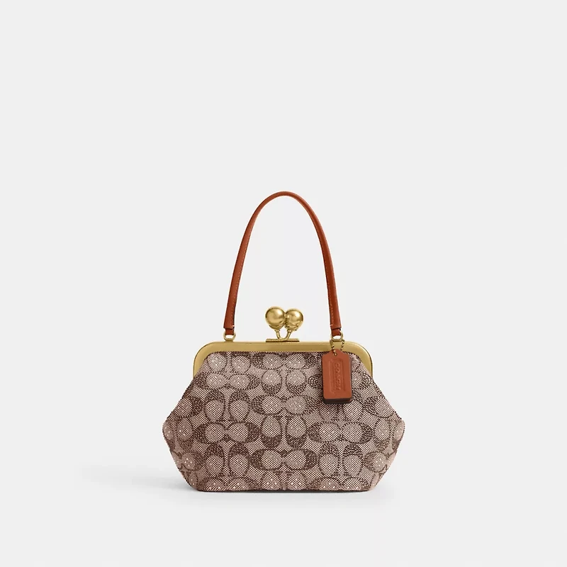 Kisslock Frame Bag 16 In Crystal Signature Jacquard