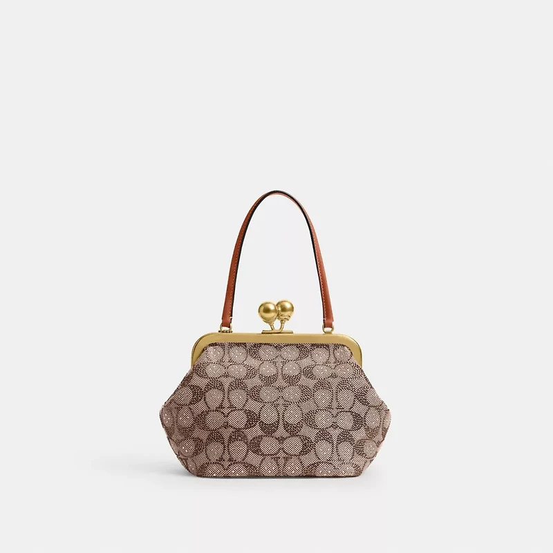 Kisslock Frame Bag 16 In Crystal Signature Jacquard