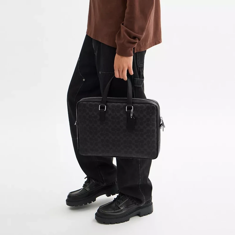Caden Brief Bag In Signature Canvas