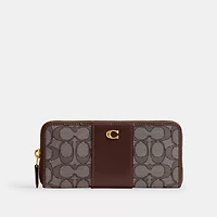 Essential Slim Accordion Zip Wallet In Signature Jacquard