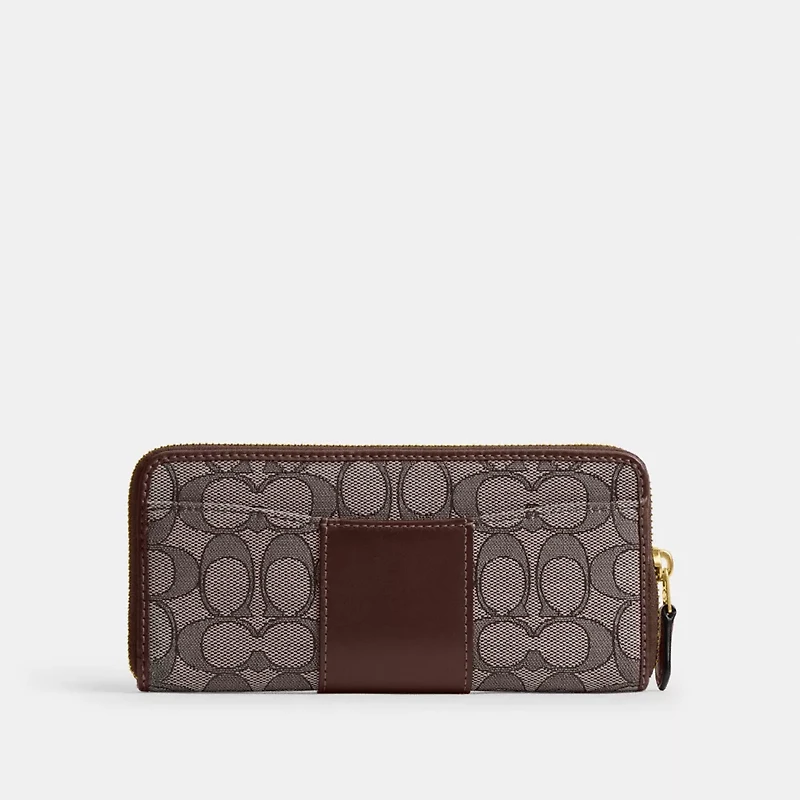 Essential Slim Accordion Zip Wallet In Signature Jacquard