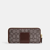 Essential Slim Accordion Zip Wallet In Signature Jacquard