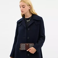Essential Slim Accordion Zip Wallet In Signature Jacquard