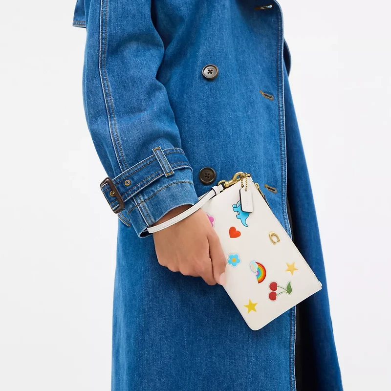 Essential Small Wristlet With Sticker Print