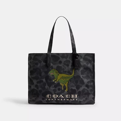 Tote With Camo Print And Rexy