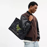 Tote With Camo Print And Rexy