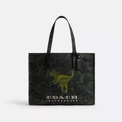 Tote With Camo Print And Rexy