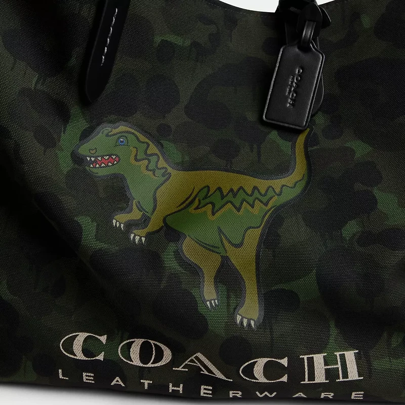 Tote With Camo Print And Rexy