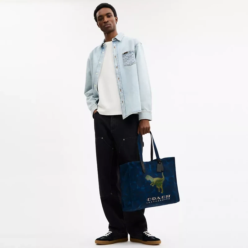Tote With Camo Print And Rexy