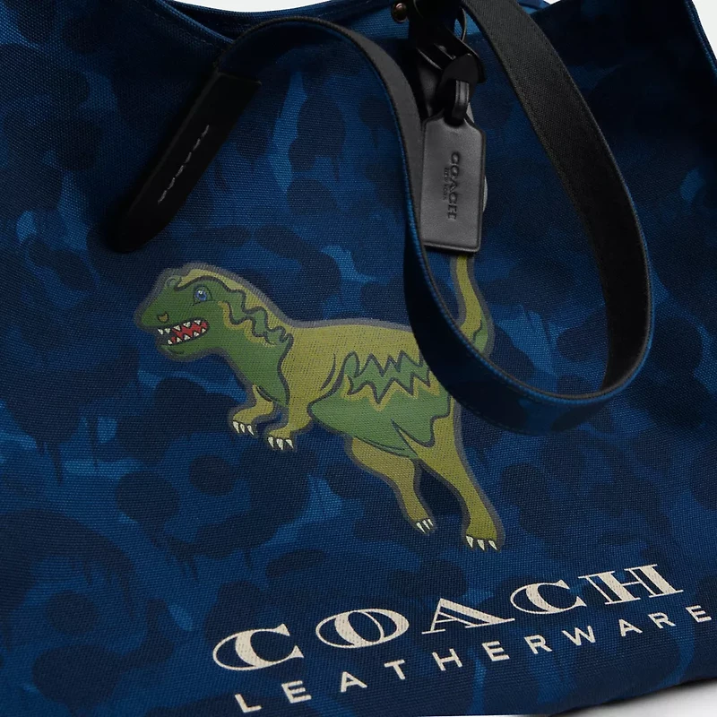 Tote With Camo Print And Rexy