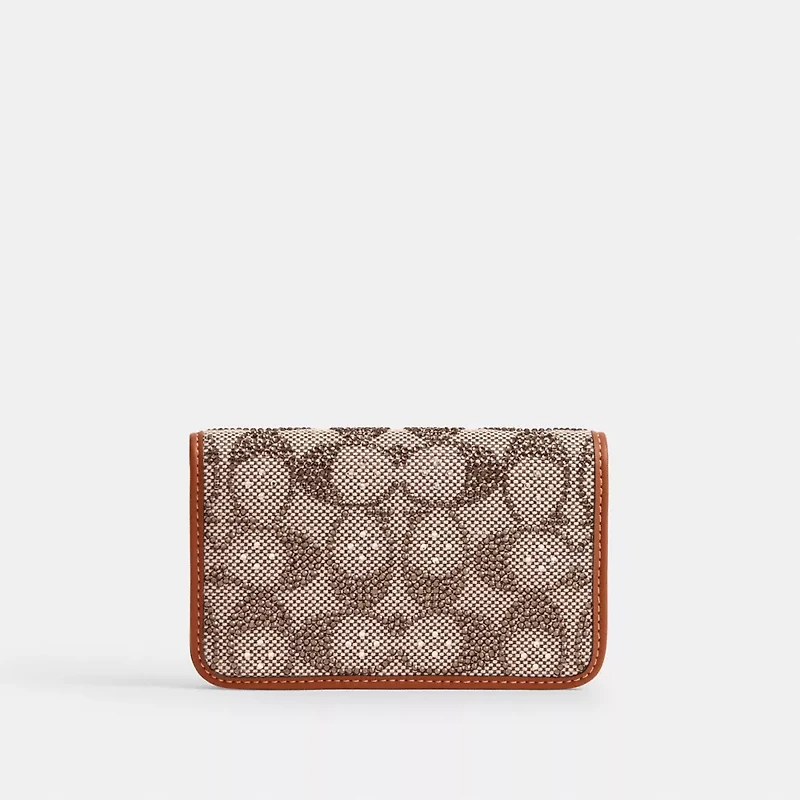 Essential Slim Card Case In Crystal Signature Jacquard