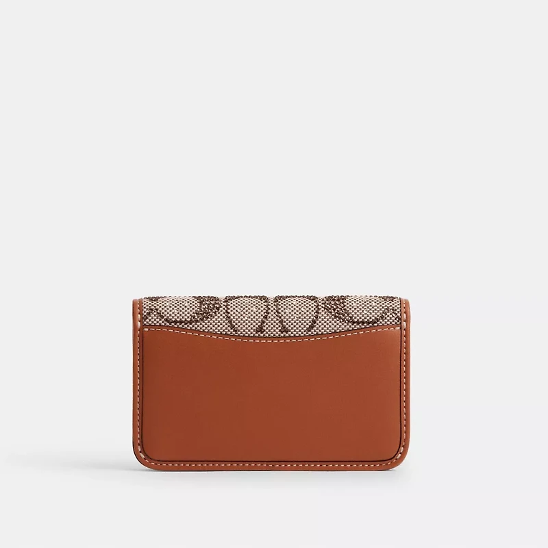 Essential Slim Card Case In Crystal Signature Jacquard