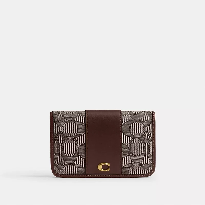 Essential Slim Card Case In Signature Jacquard