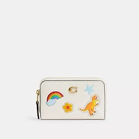 Essential Small Zip Around Card Case With Sticker Print