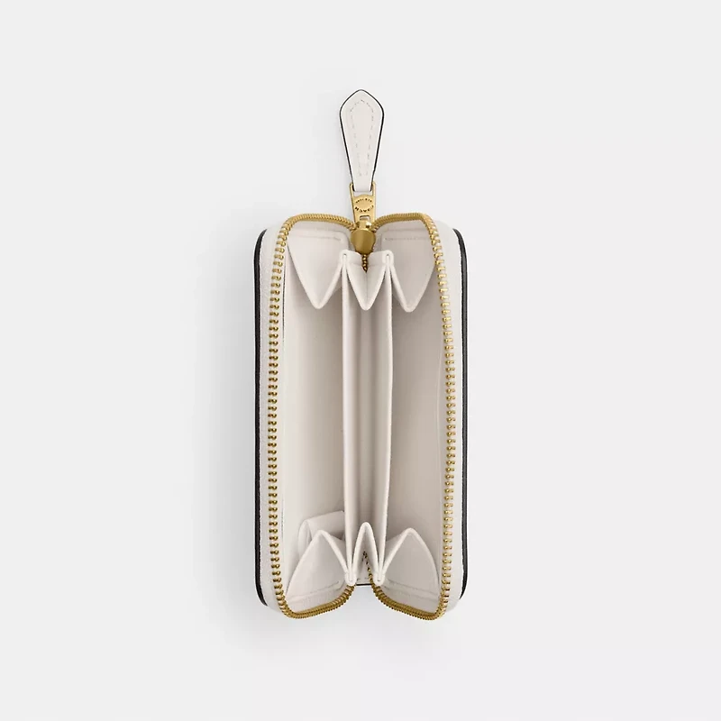Essential Small Zip Around Card Case With Sticker Print