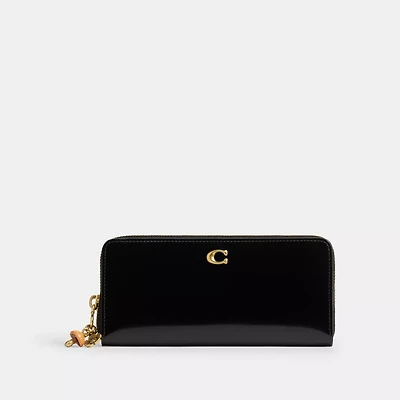 Essential Slim Accordion Zip Wallet With Charms