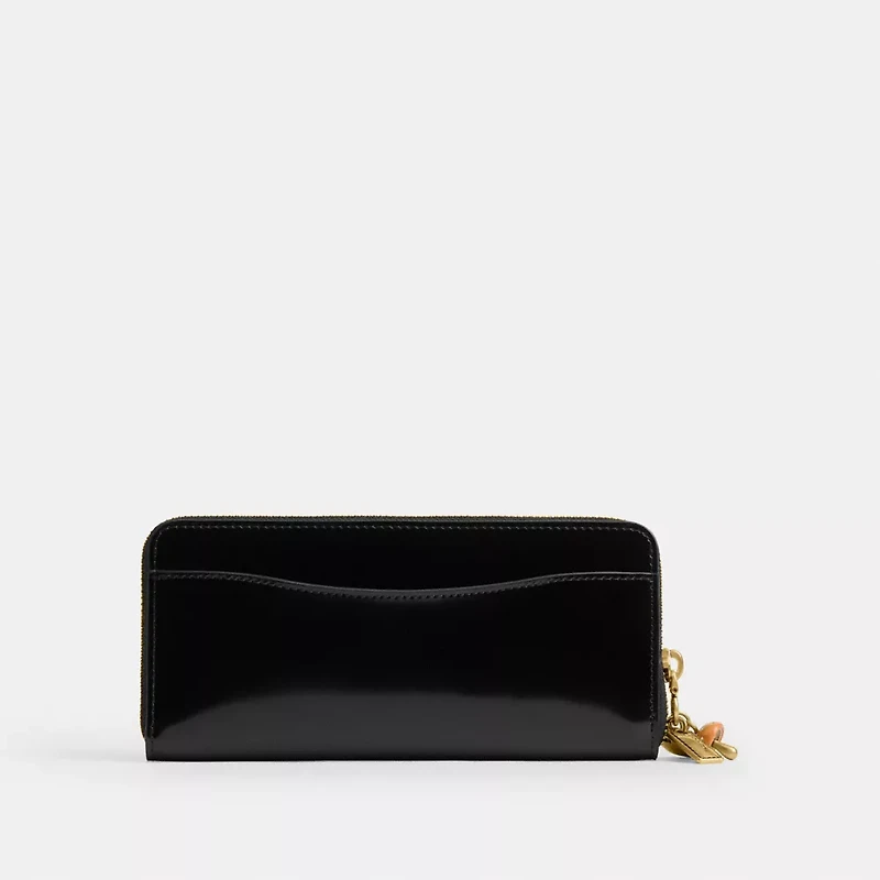 Essential Slim Accordion Zip Wallet With Charms