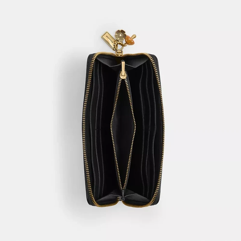 Essential Slim Accordion Zip Wallet With Charms