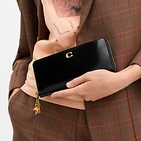 Essential Slim Accordion Zip Wallet With Charms