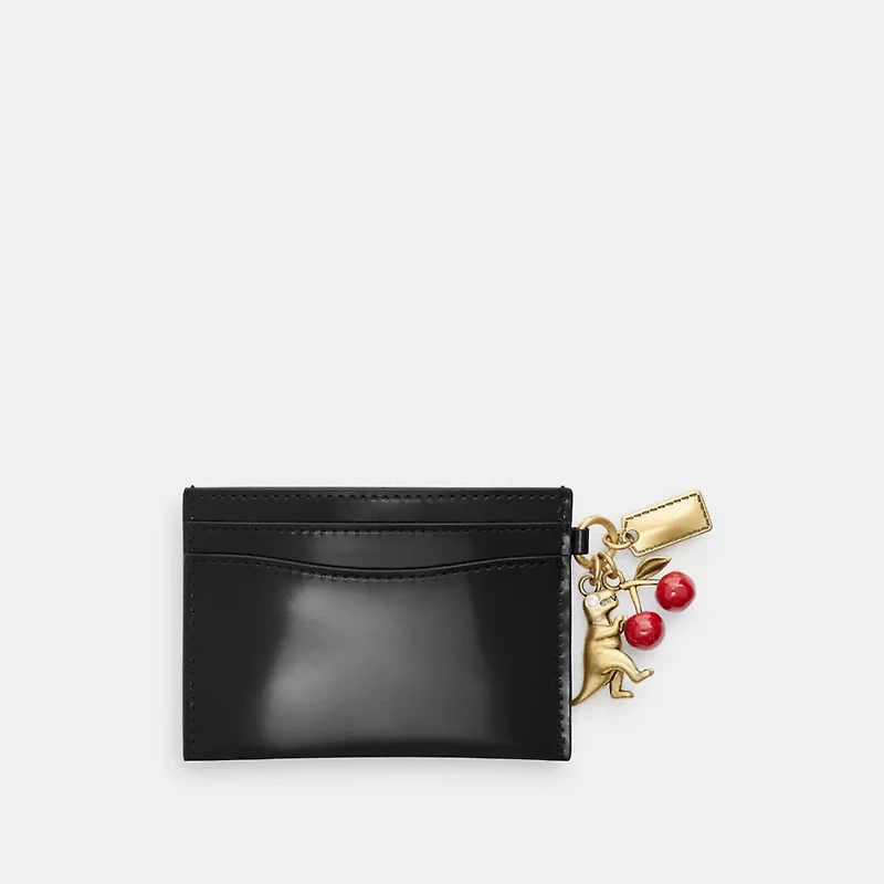 Essential Card Case In Spazzolato Leather With Charms