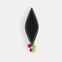 Essential Card Case In Spazzolato Leather With Charms