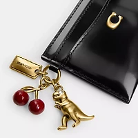 Essential Card Case In Spazzolato Leather With Charms