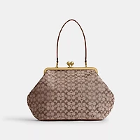 Large Kisslock Frame Bag In Crystal Signature Jacquard