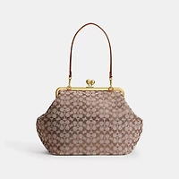 Large Kisslock Frame Bag In Crystal Signature Jacquard
