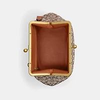 Large Kisslock Frame Bag In Crystal Signature Jacquard