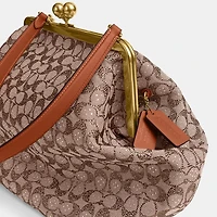 Large Kisslock Frame Bag In Crystal Signature Jacquard