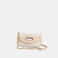 Restored Foldover Cut Out Clutch Crossbody In Signature Jacquard