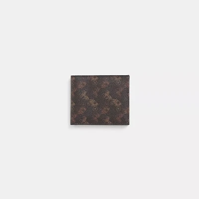 Restored Double Billfold Wallet With Horse And Carriage Print