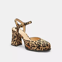 Tea Rose Pump With Leopard Print