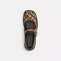 Tea Rose Mary Jane With Leopard Print