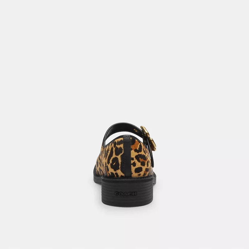 Tea Rose Mary Jane With Leopard Print