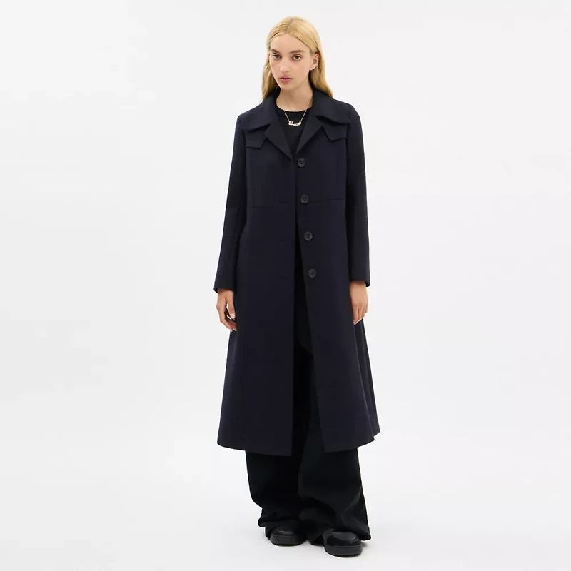Long Wool Trench Coat