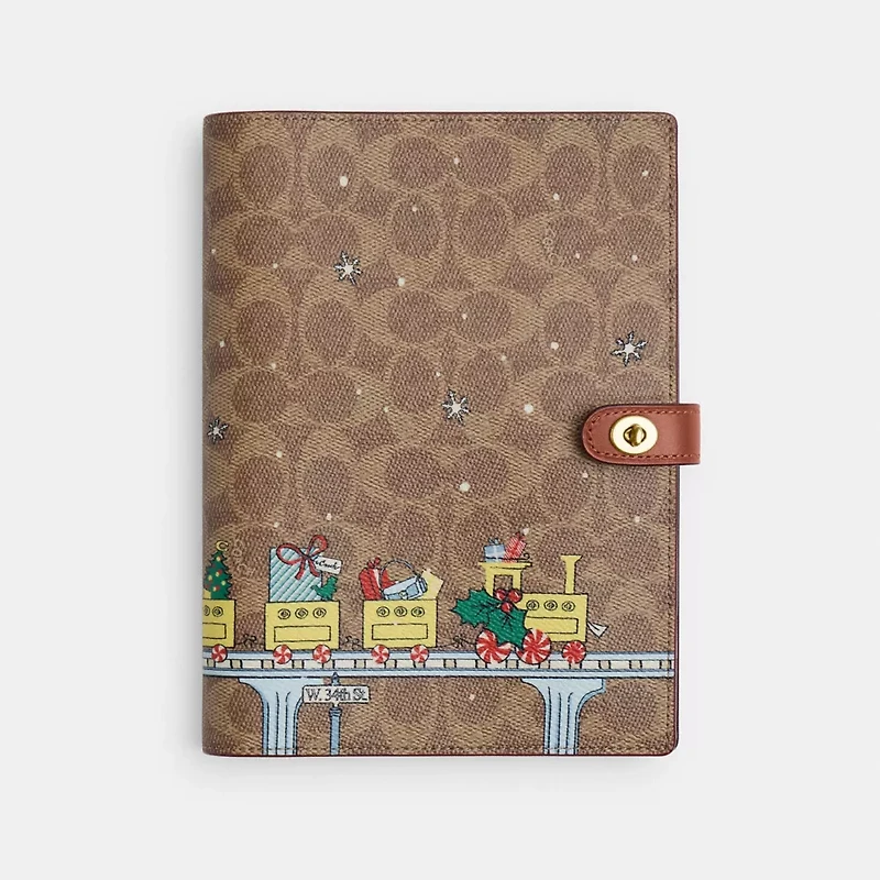 Notebook In Signature Canvas With Holiday Train