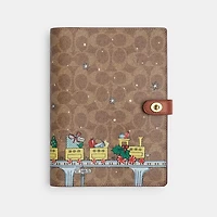 Notebook In Signature Canvas With Holiday Train