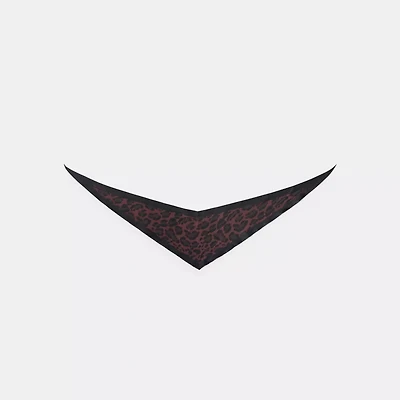 Leopard Print Silk Elongated Triangle Scarf