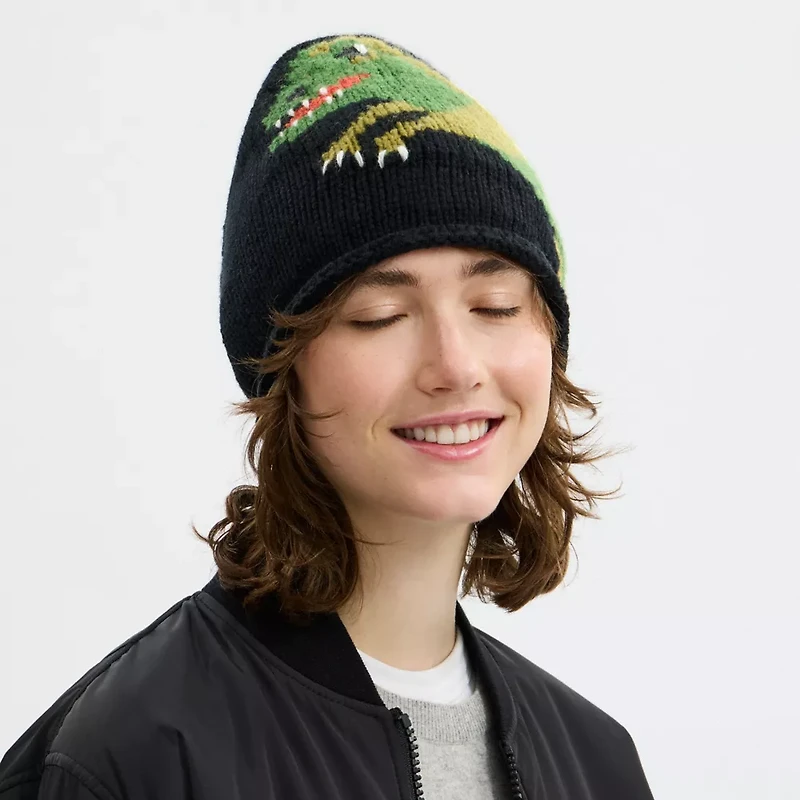 Jumbo Rexy Print Knit Beanie