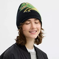 Jumbo Rexy Print Knit Beanie