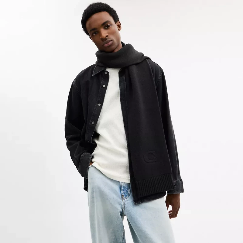 Signature Embossed Knit Muffler